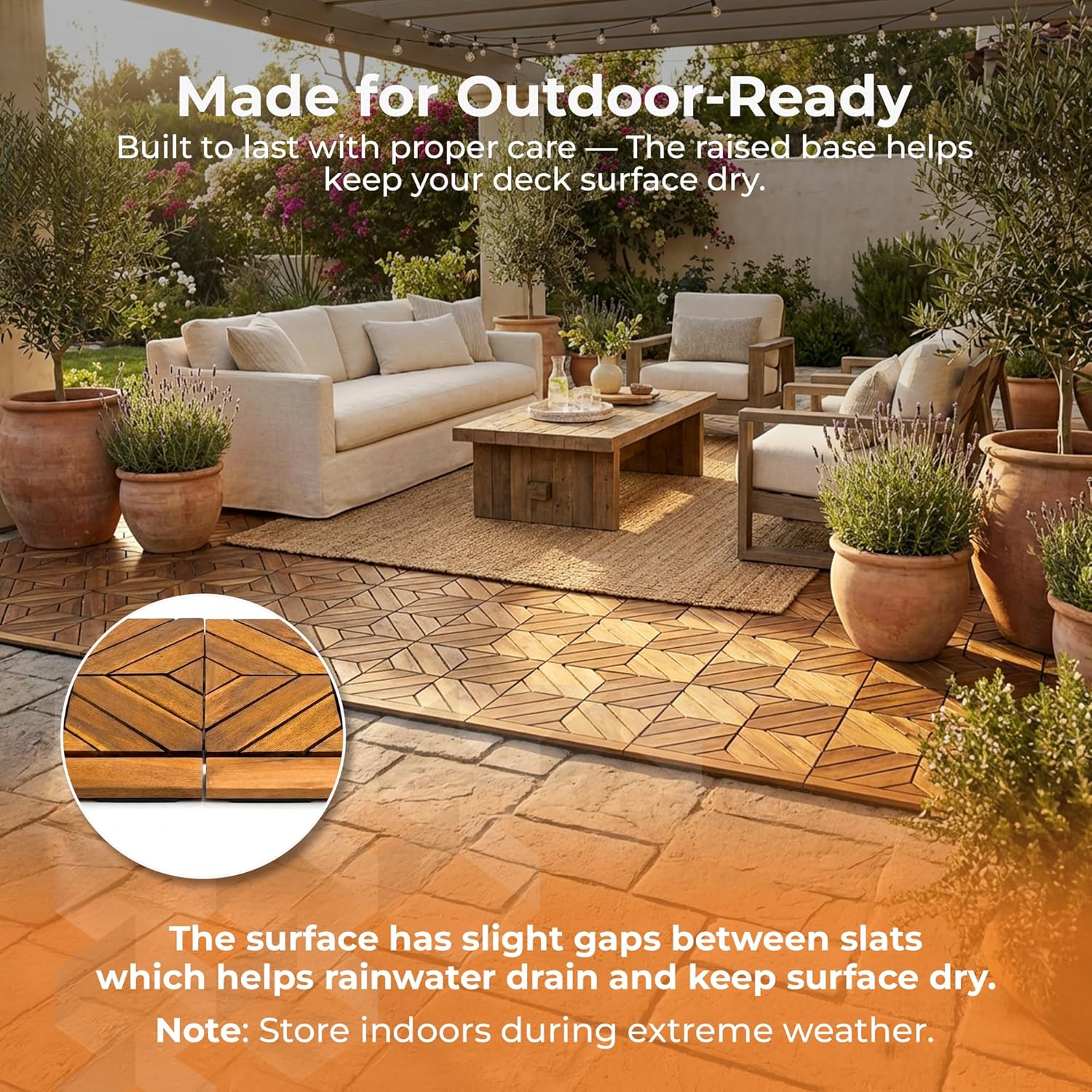 Majestick Goods Deck Tile Edge Trim 12x12 Straight 8 Pack