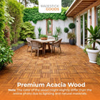 Majestick Goods Acacia Deck Tiles 12x12 Outdoor 8 Pack