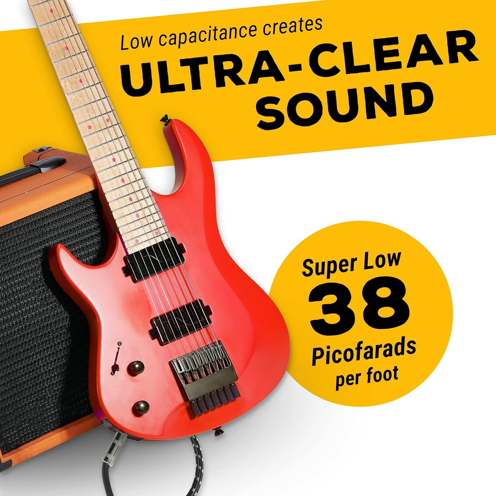 GLS Audio 1/4 Inch Instrument Cable 20ft Braided Tweed