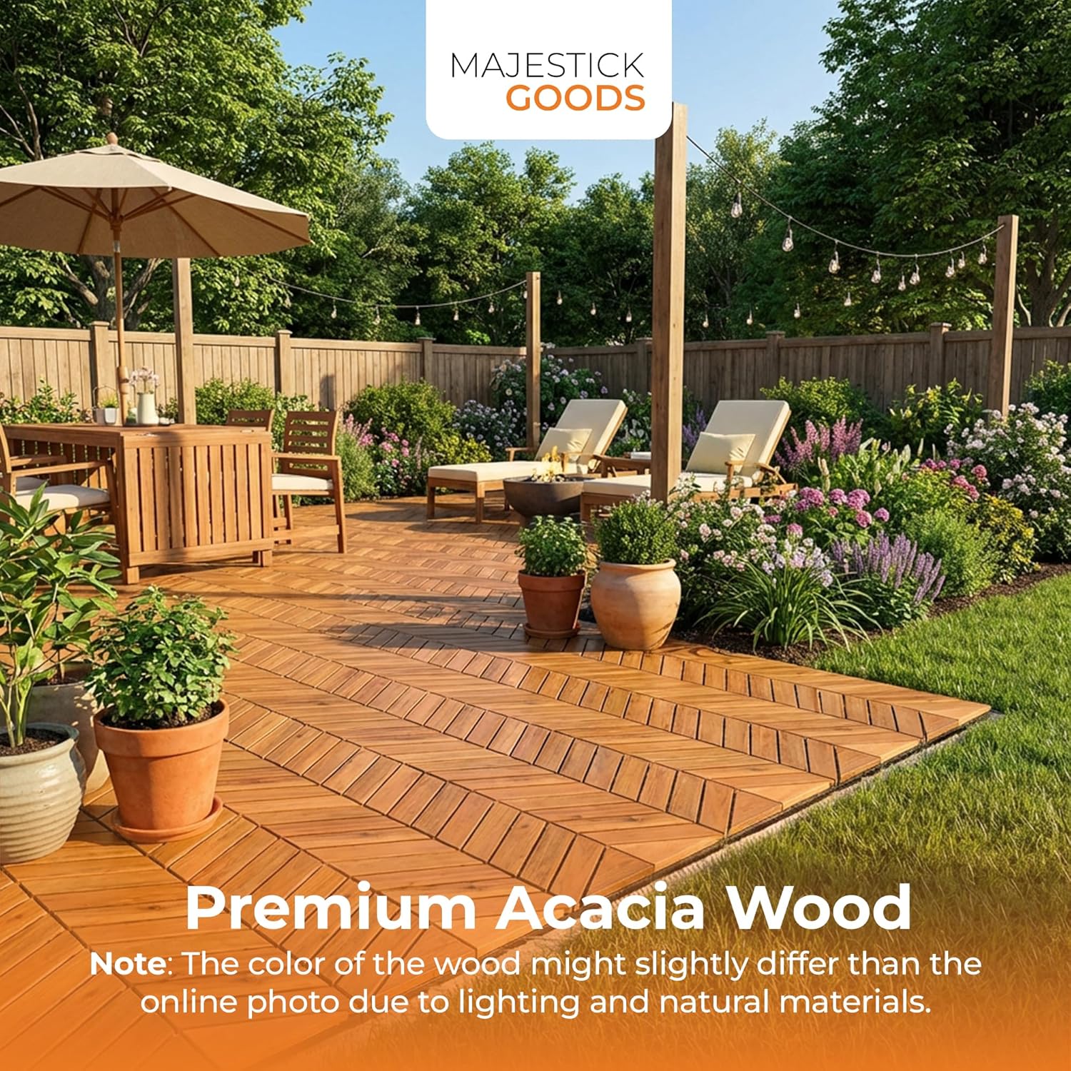 Majestick Goods Deck Tile Edge Herringbone 4 Pack