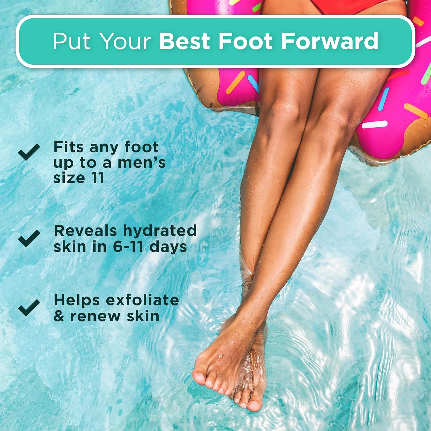 DERMORA Foot Peel Mask 2 Pack for Dry Cracked Feet & Callus