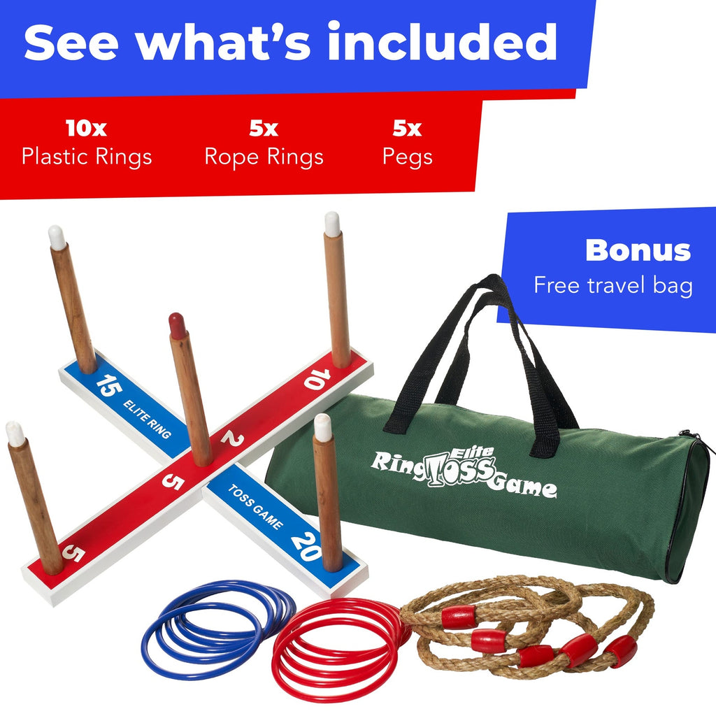 Elite Sportz Ring Toss Game for Family – Outdoor Lawn Toy
