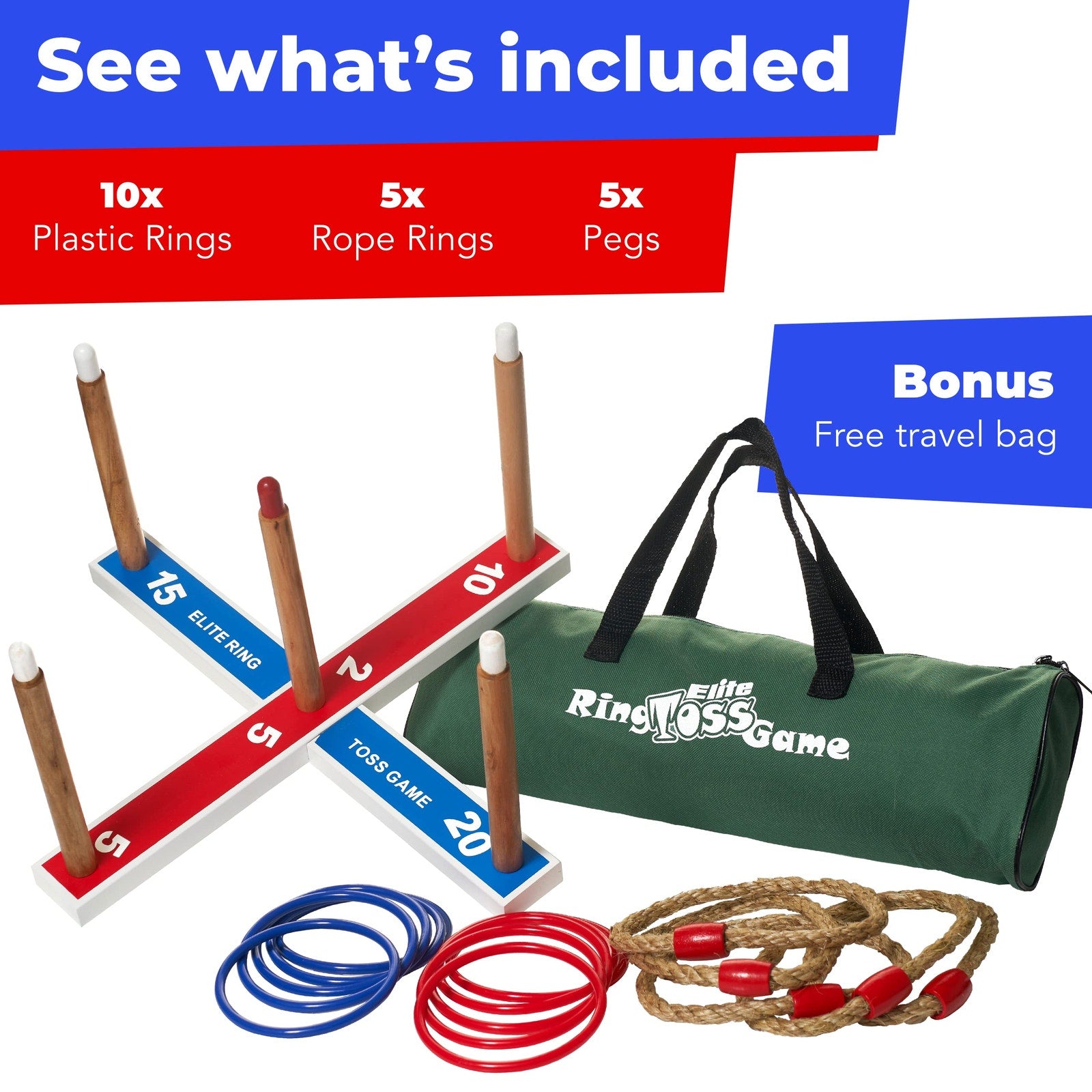 Elite Sportz Ring Toss Game for Family – Outdoor Lawn Toy