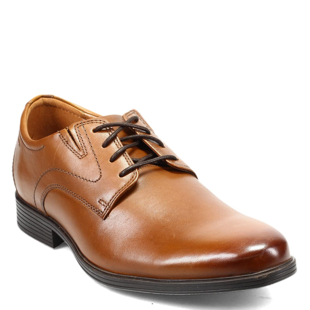 Clarks Men Whiddon Plain Oxford Dark Tan Leather