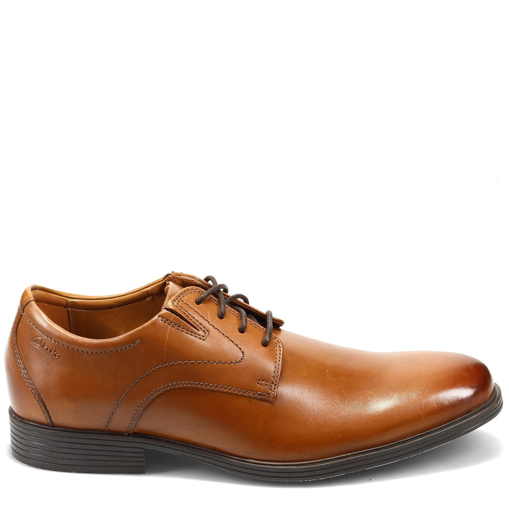 Clarks Men Whiddon Plain Oxford Dark Tan Leather