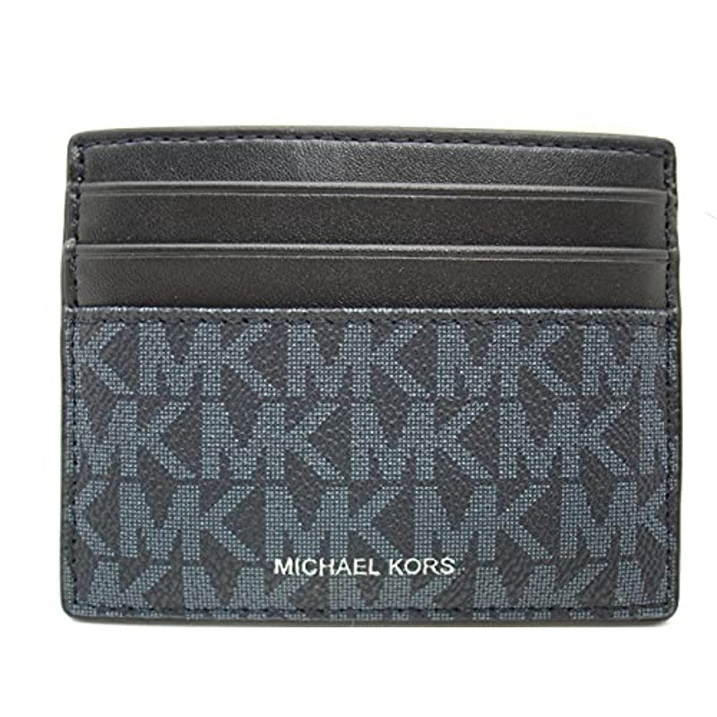 Michael Kors Women Cooper Signature Logo Card Case Blue One Size