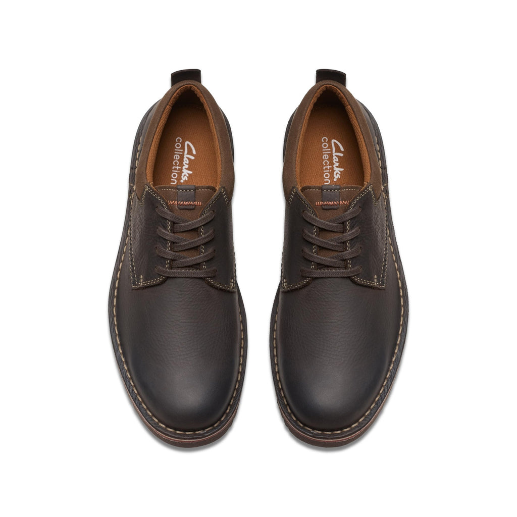 Clarks Men Eastridge Low Oxford Dark Brown Leather Size 7 Wide