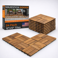 Majestick Goods Acacia Deck Tiles 12x12 Outdoor 24 Pack