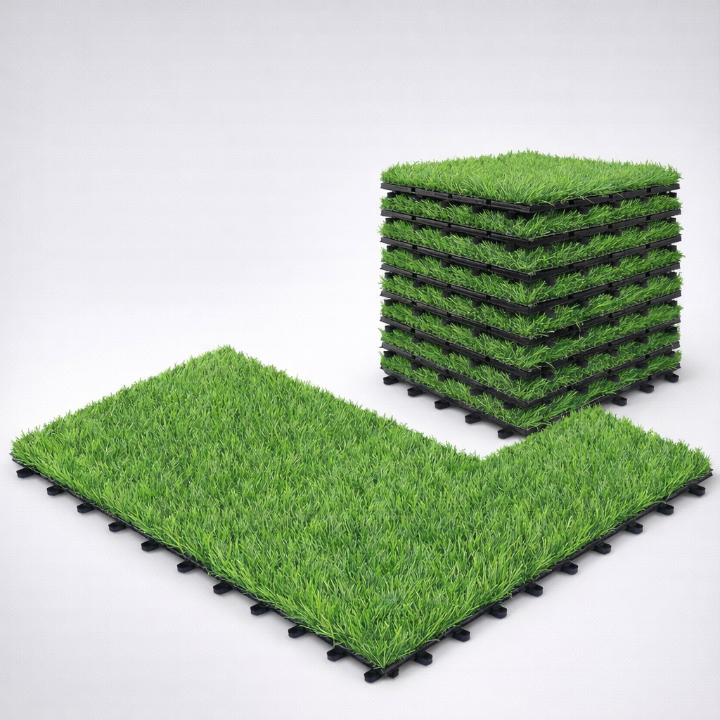 Majestick Goods Turf Grass Deck Tiles 12x12 8 Pack