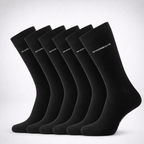 MCGREGOR Men Crew Socks 6 Pack Cotton Cushioned Black