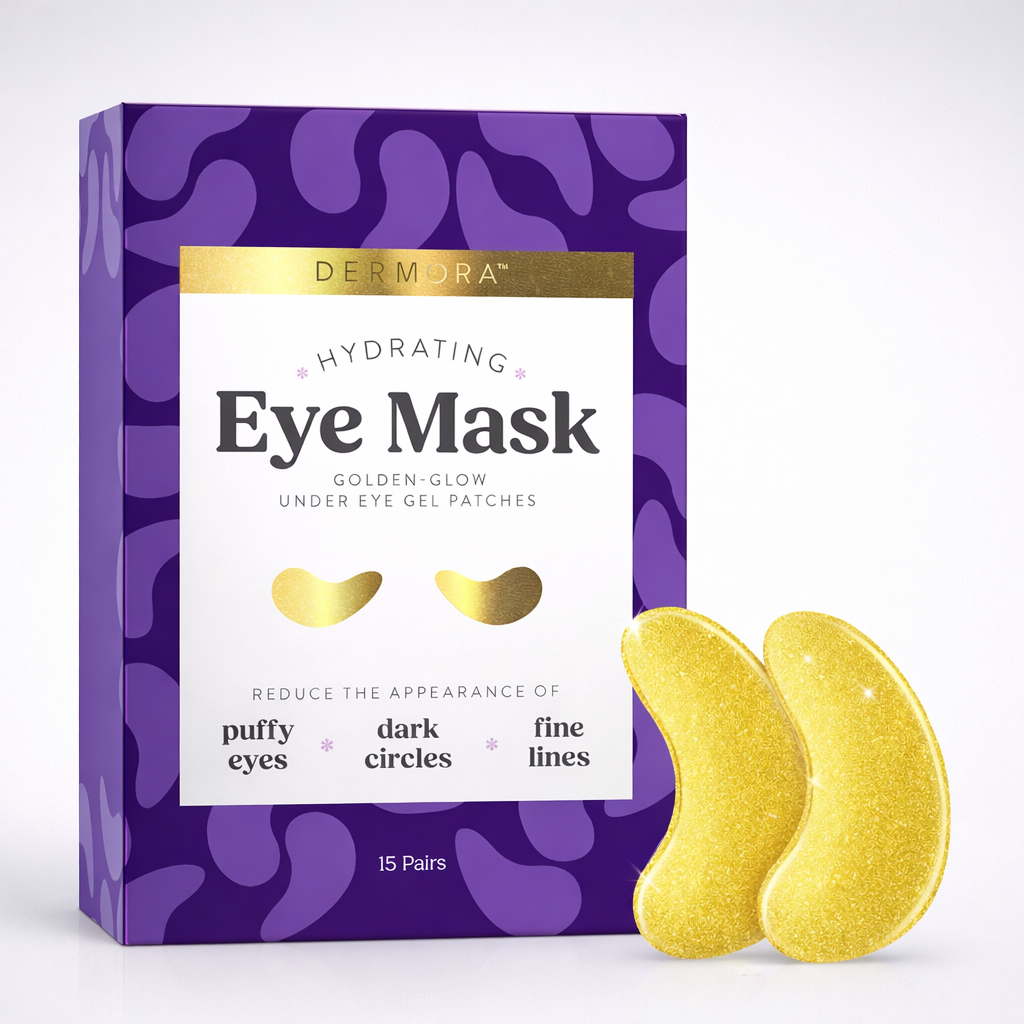 DERMORA Under Eye Patches Golden Glow 15 Pairs for Dark Circles