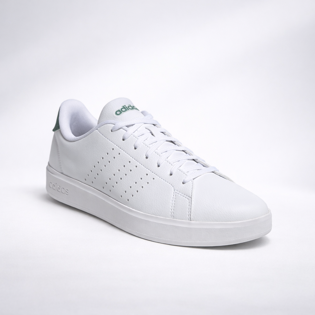 Adidas Men Advantage 2.0 Sneakers White/Black/Collegiate Green Size 9