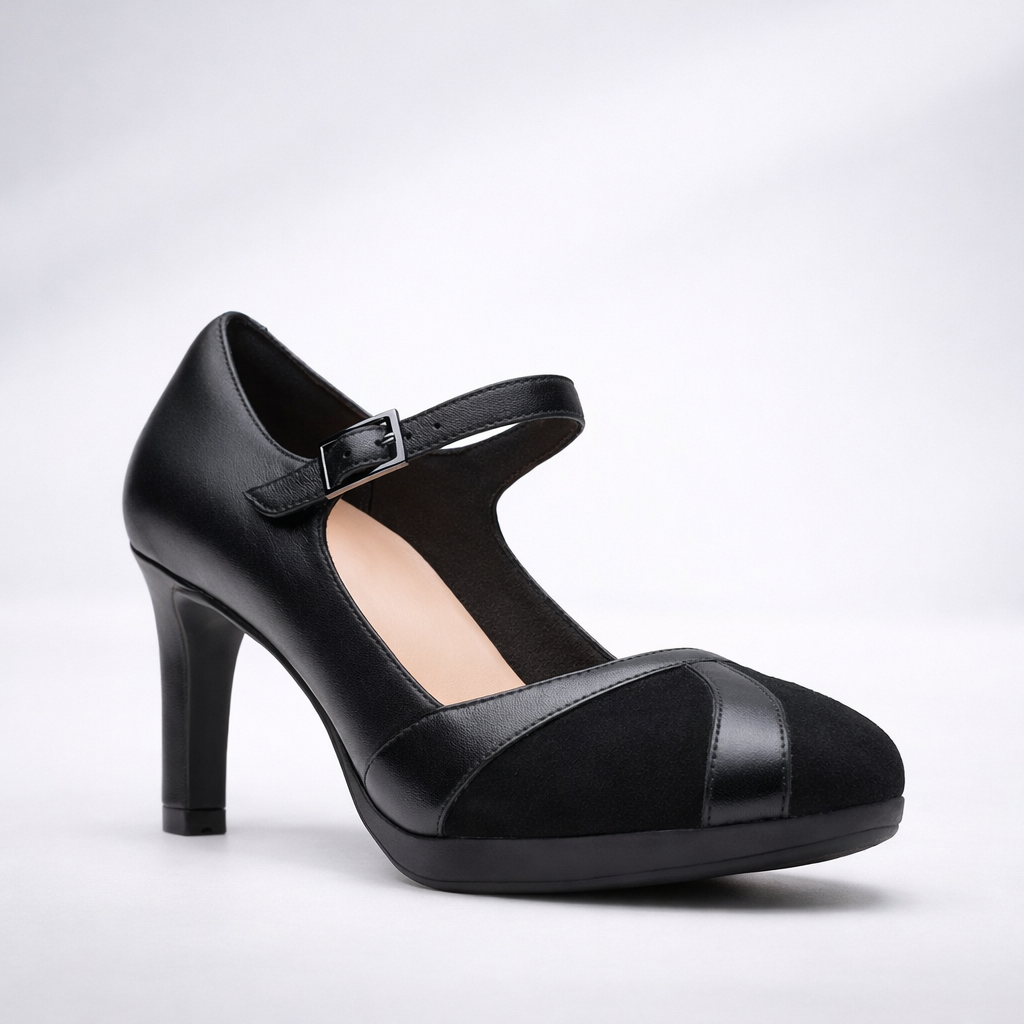 Clarks Women Ambyr Light Pump Black Combi Size 6