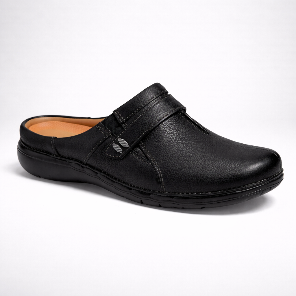 Clarks Women Un Loop Ease Shoes Black Leather