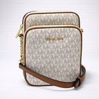 Michael Kors Women Jet Set Travel Logo Crossbody Bag White Medium