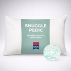Snuggle-Pedic Memory Foam Pillow Size Queen, Side/Stomach/Back Sleepers White