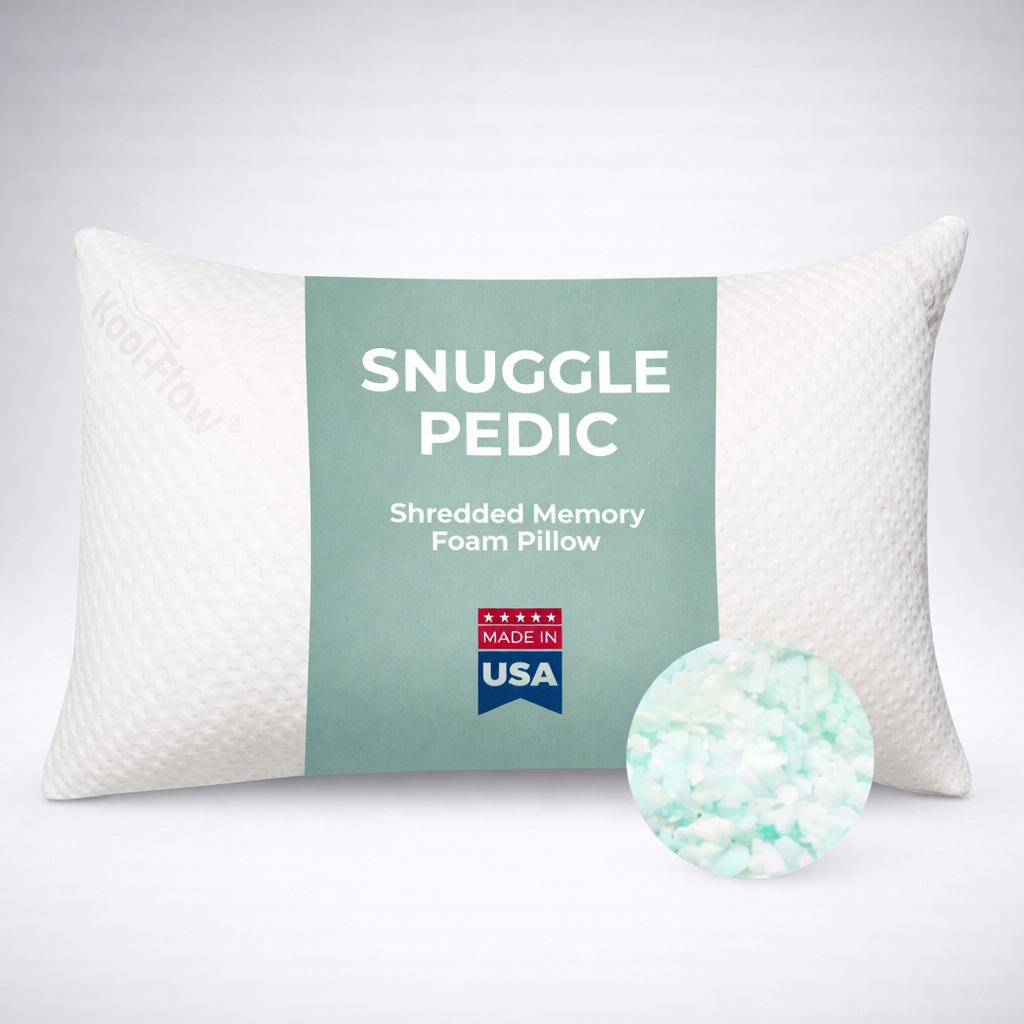 Snuggle-Pedic Memory Foam Pillow Size Queen, Side/Stomach/Back Sleepers White