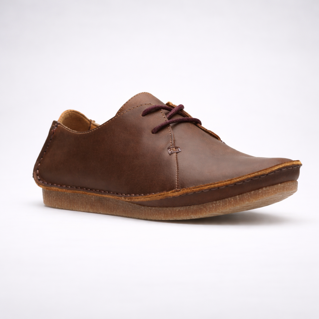 Clarks Women Janey Mae Oxford Shoes Beeswax Size 5.5