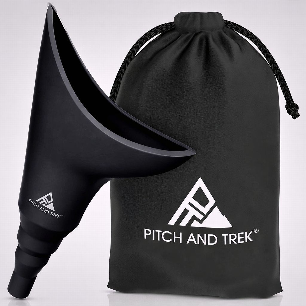 Pitch and Trek Women Urination Device Silicone Funnel Black