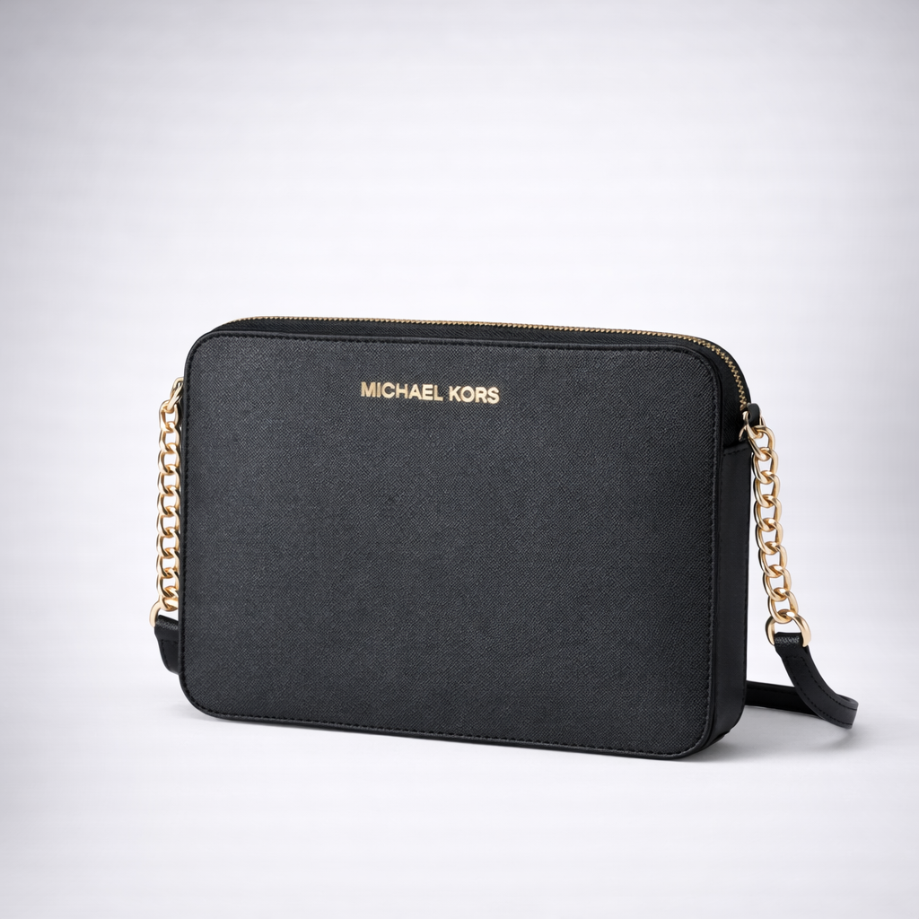 Michael Kors Women East West Saffiano Leather Crossbody Bag Black One Size