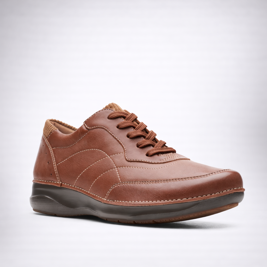 Clarks Women Appley Tie Oxford Dark Tan Leather Size 11