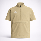 Adidas Men Coaches Quarter Zip Woven Jacket  Beige Size L