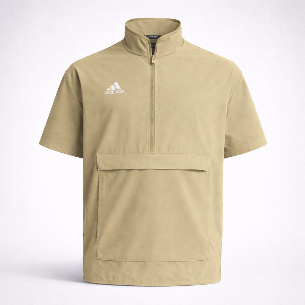 Adidas Men Coaches Quarter Zip Woven Jacket  Beige Size L