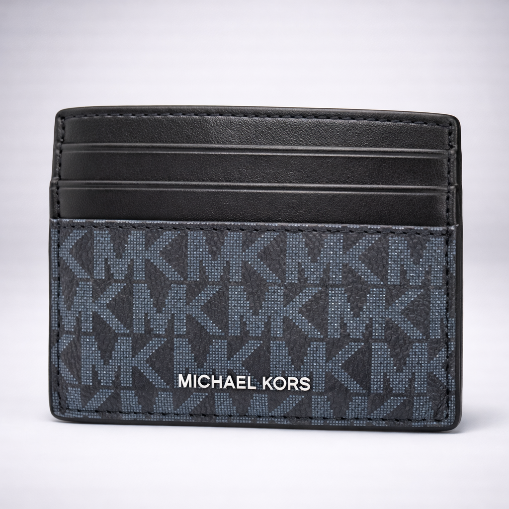 Michael Kors Women Cooper Signature Logo Card Case Blue One Size