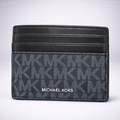 Michael Kors Women Cooper Signature Logo Card Case Blue One Size