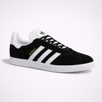 Adidas Men Originals Gazelle Casual Shoes Black/White/Gold Metallic Size 11