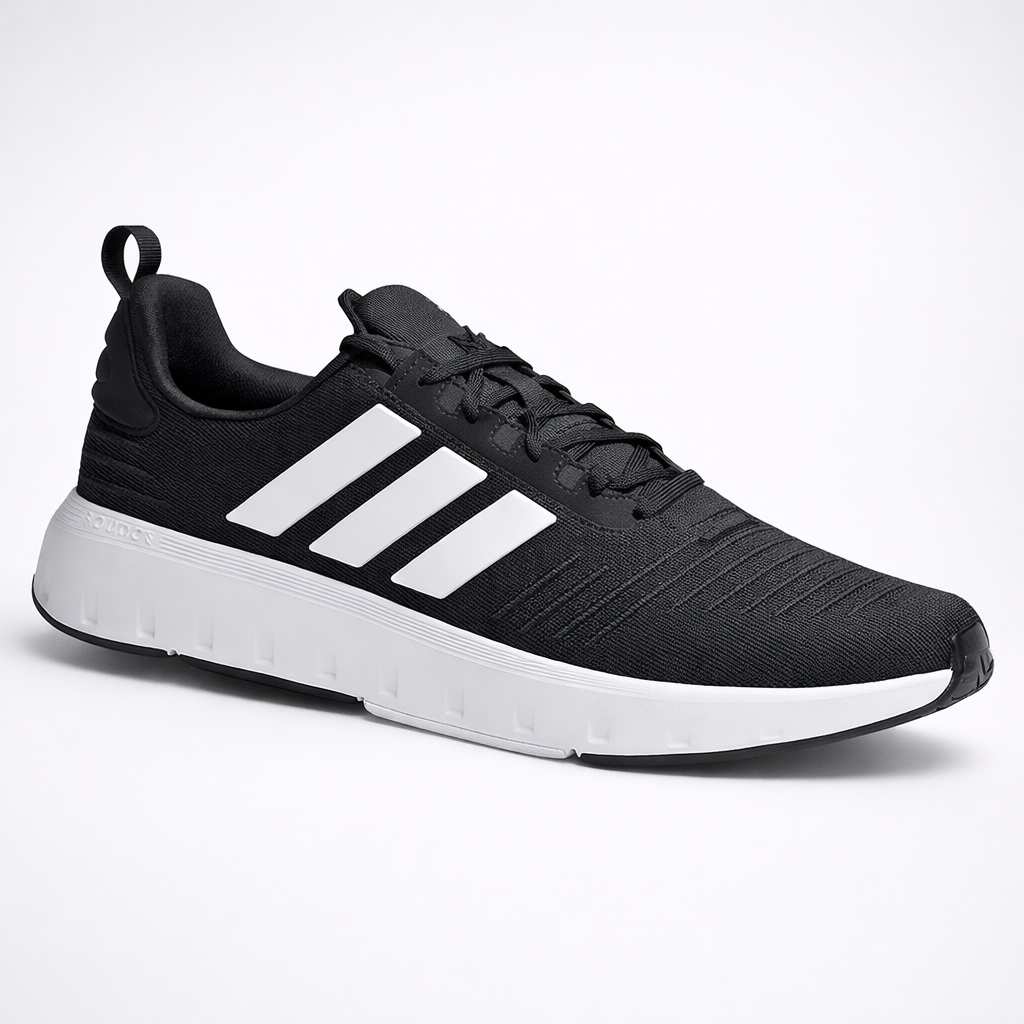 Adidas Men Swift Run23 Sneakers Black/White Lightweight Size 13