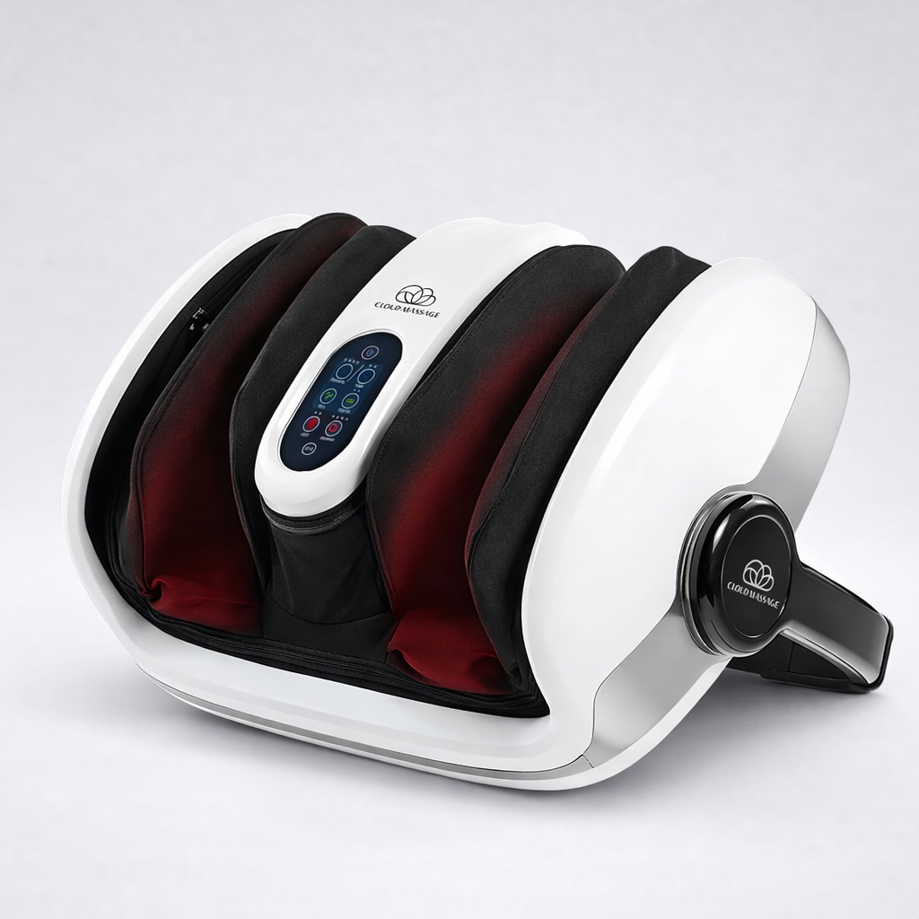 Cloud Massage Shiatsu Foot Massager White with Heat for Pain Relief