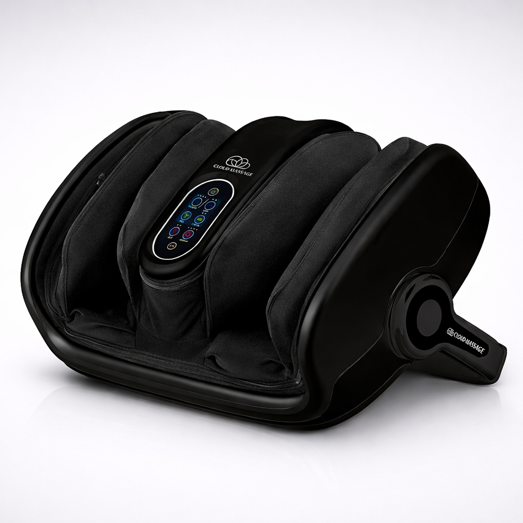 Cloud Massage Shiatsu Foot Massager Black with Heat for Pain Relief