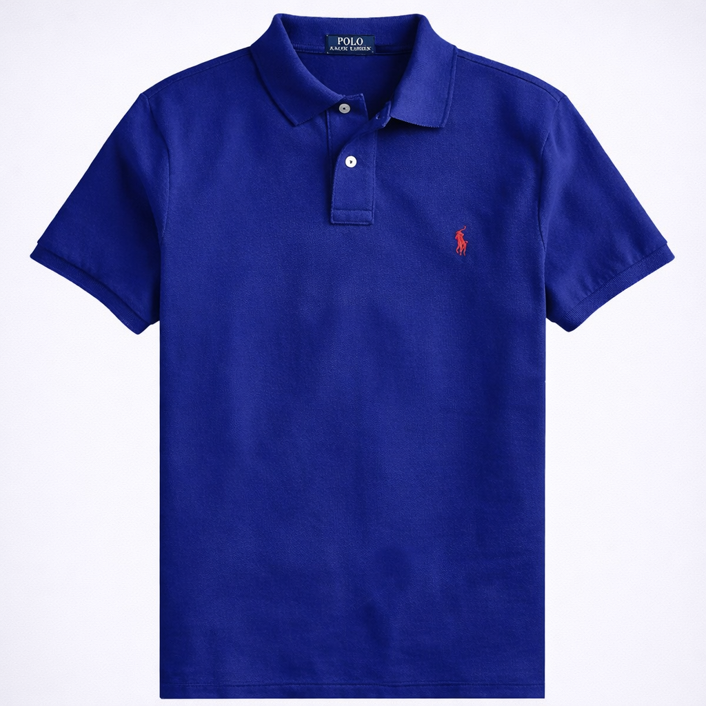 POLO RALPH LAUREN Men Mesh Pony Logo Polo Shirt (M, HrtgRoyal)