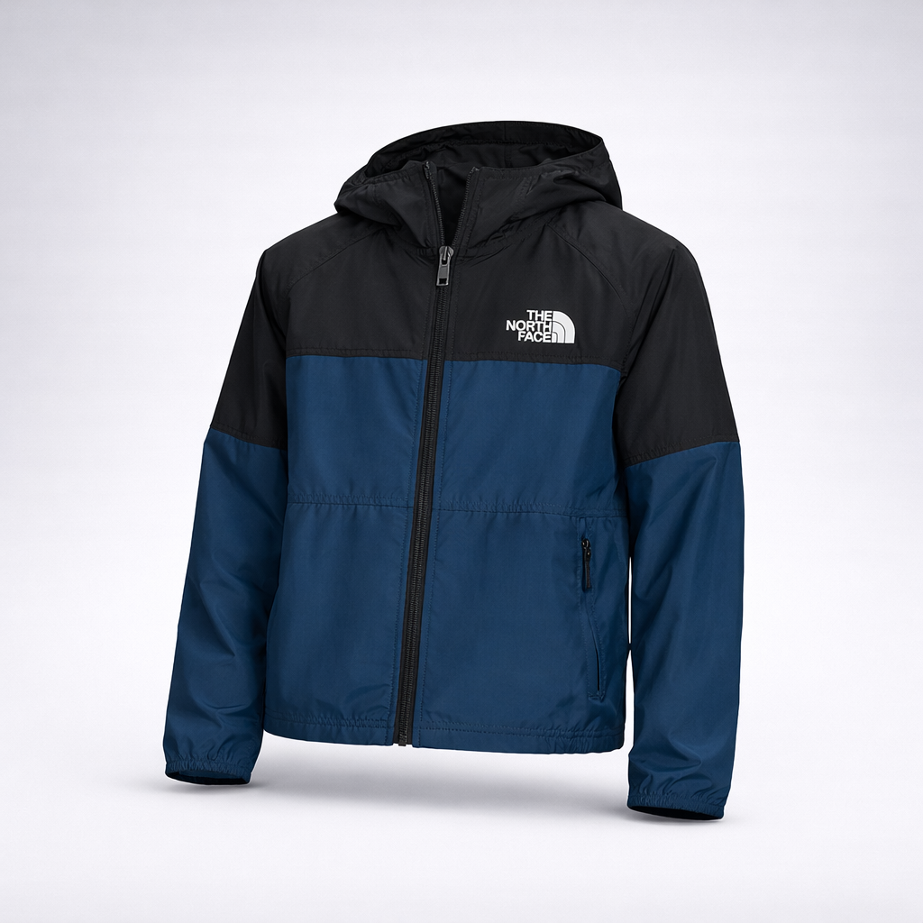 The North Face Kids Never Stop Hooded Wind Jacket Shady Blue Size M