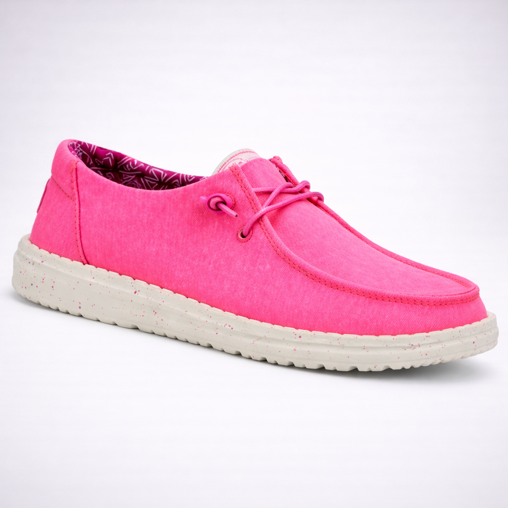 HEYDUDE Women Wendy Chambray Lace-Up Loafer Size 8