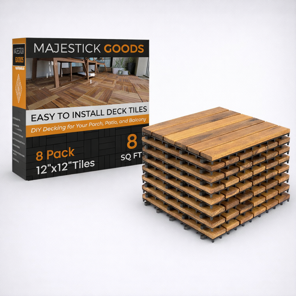 Majestick Goods Long Slat Deck Tiles 12x12 8 Pack