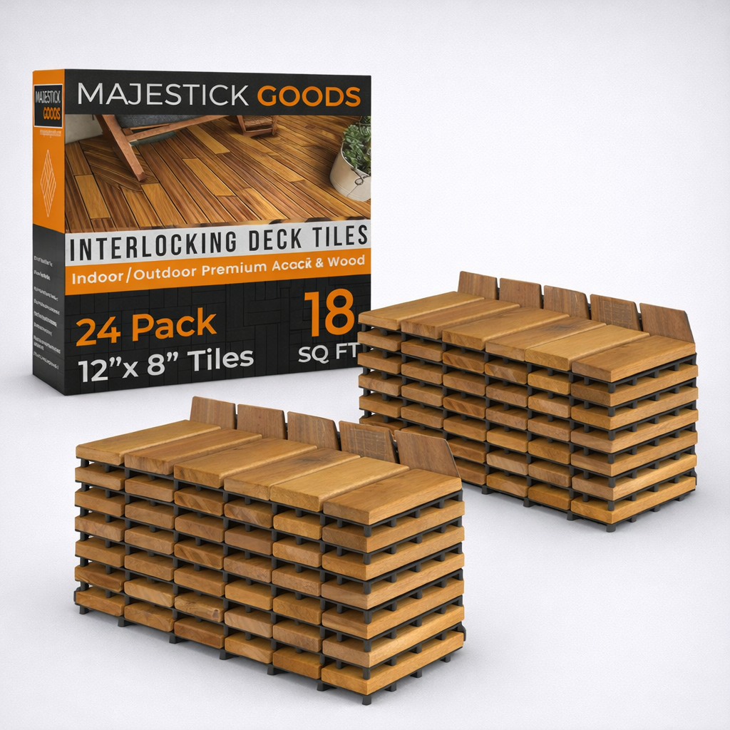 Majestick Goods Deck Tiles Herringbone 18 Sq Ft 24 Pack