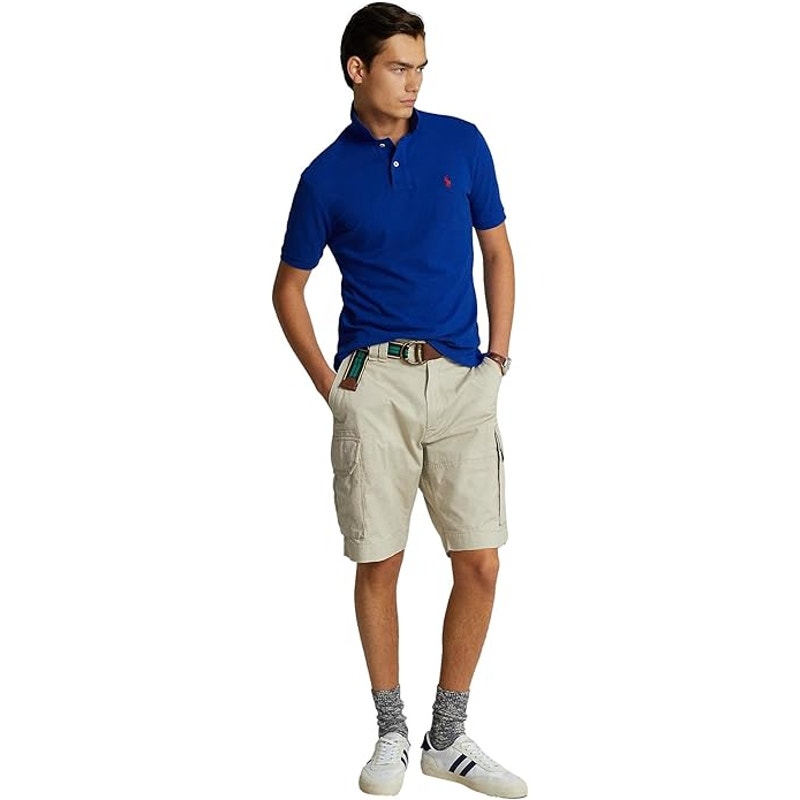 POLO RALPH LAUREN Men Mesh Pony Logo Polo Shirt (M, HrtgRoyal)