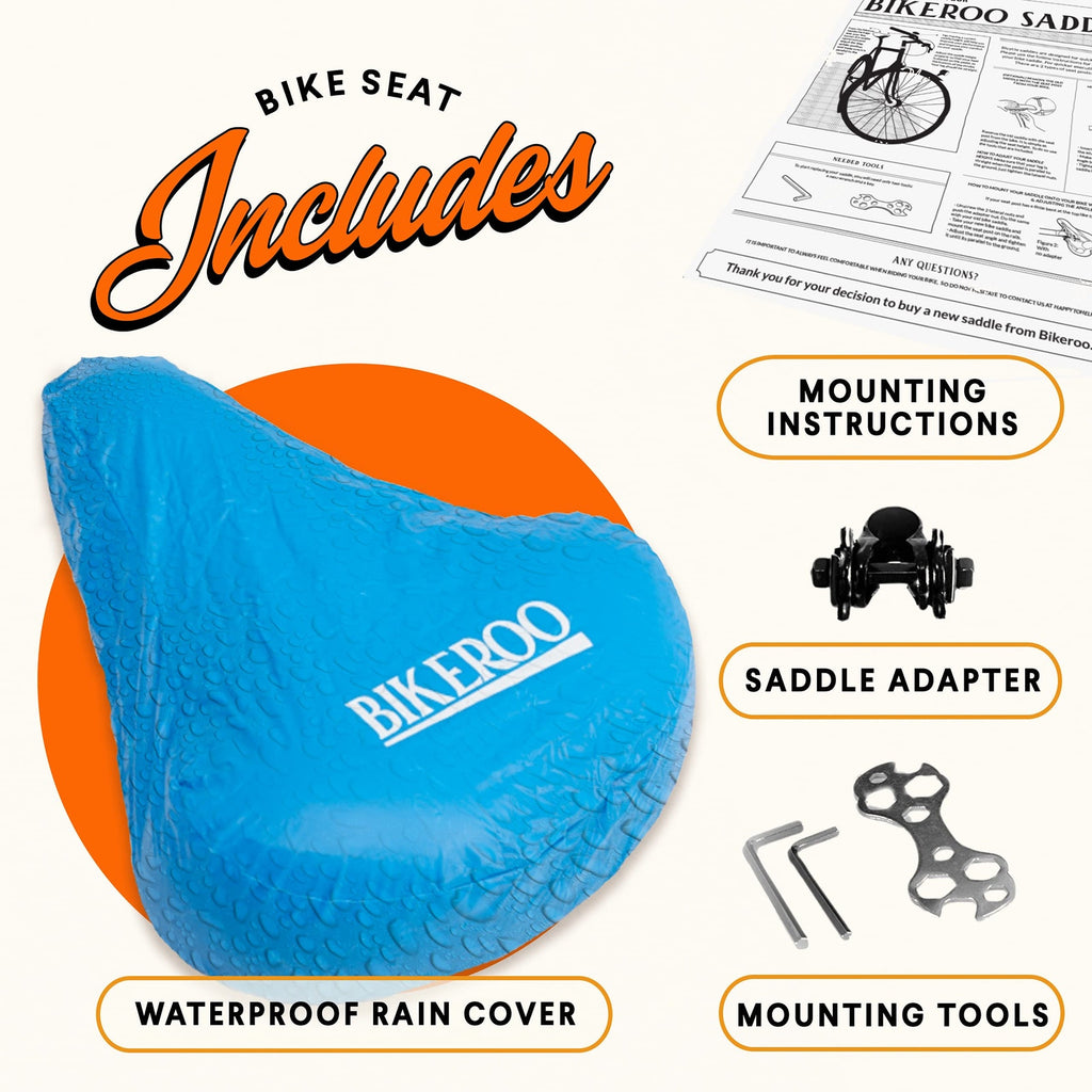 Bikeroo Comfort Bike Saddle Memory Foam Black