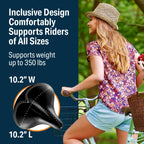 Bikeroo Wide Cruiser Bike Saddle Memory Foam Black