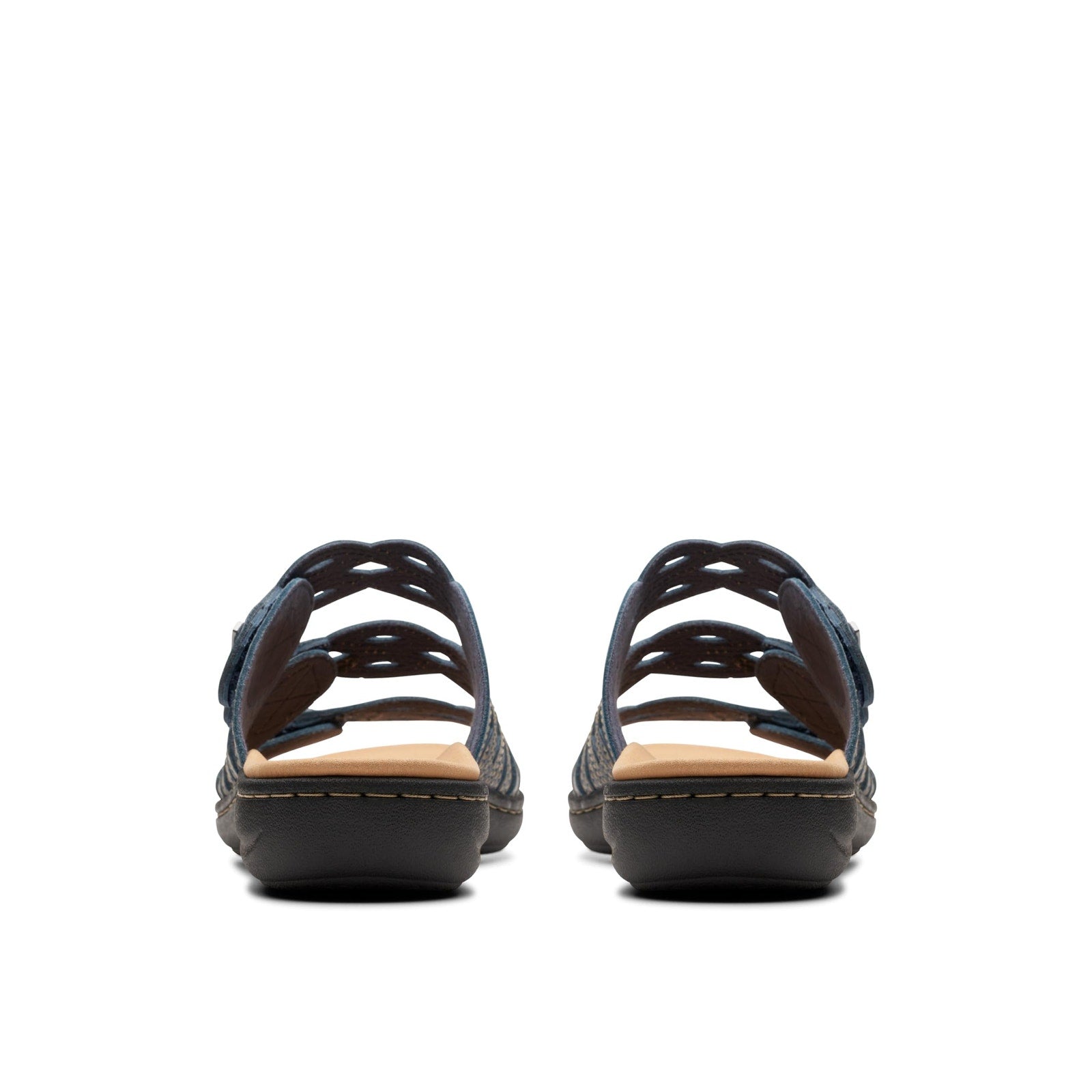 Clarks Women Laurieann Ruby Flat Sandal Navy Size 7.5