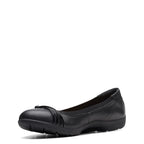 Clarks Women Meadow Rae Ballet Flat Black Leather Size 7.5