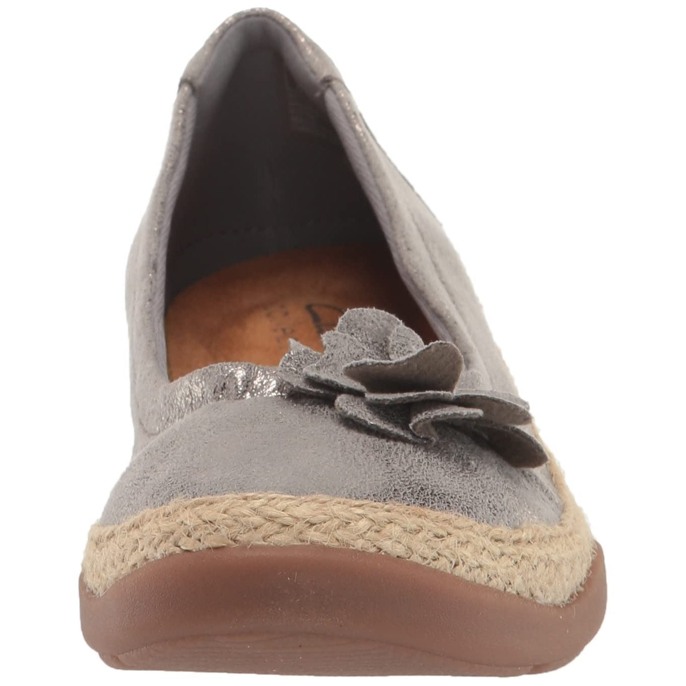 Clarks Women Elaina Jade Ballet Flat Pewter size 7N