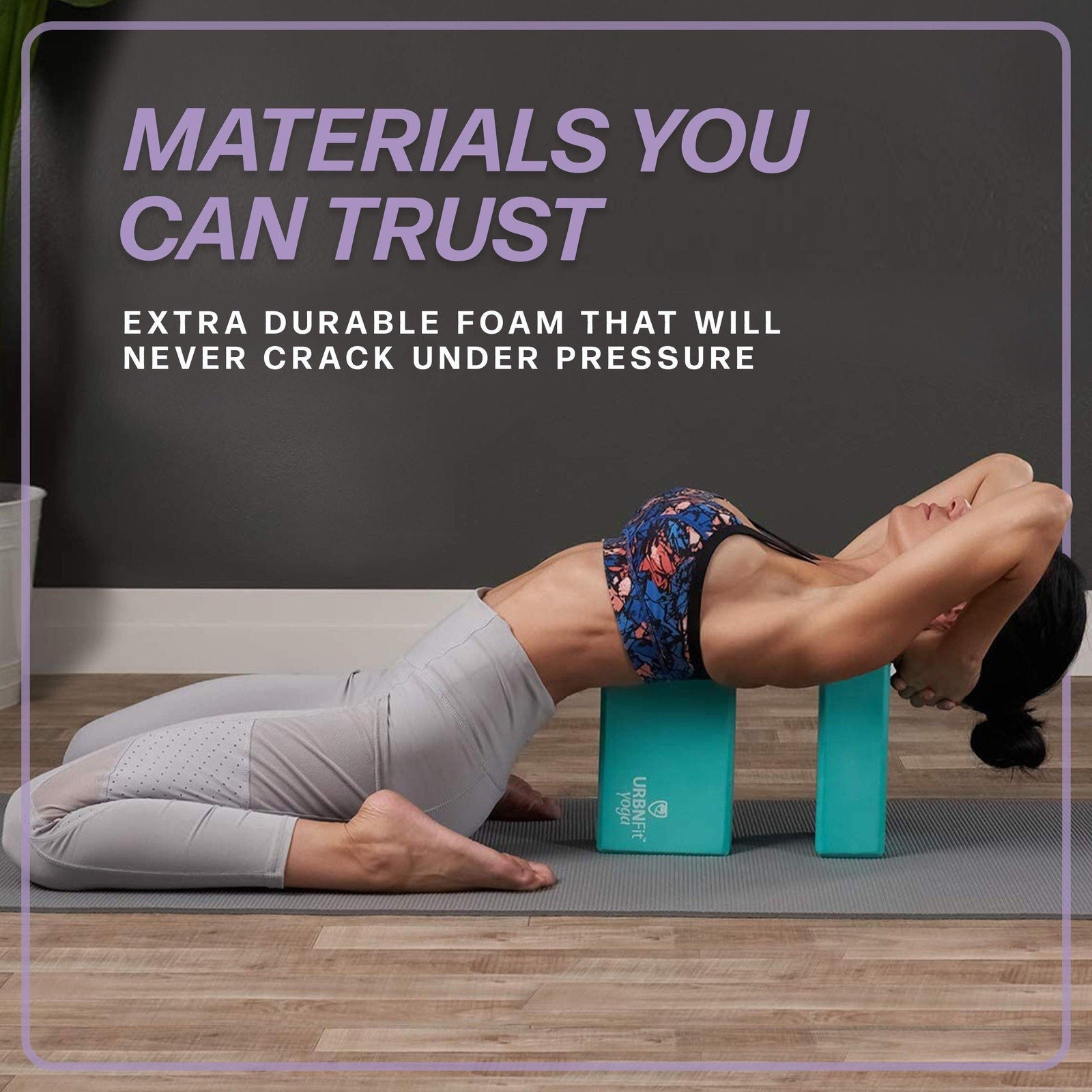 URBNFit Yoga Blocks 2 Pack with Strap High Density Foam