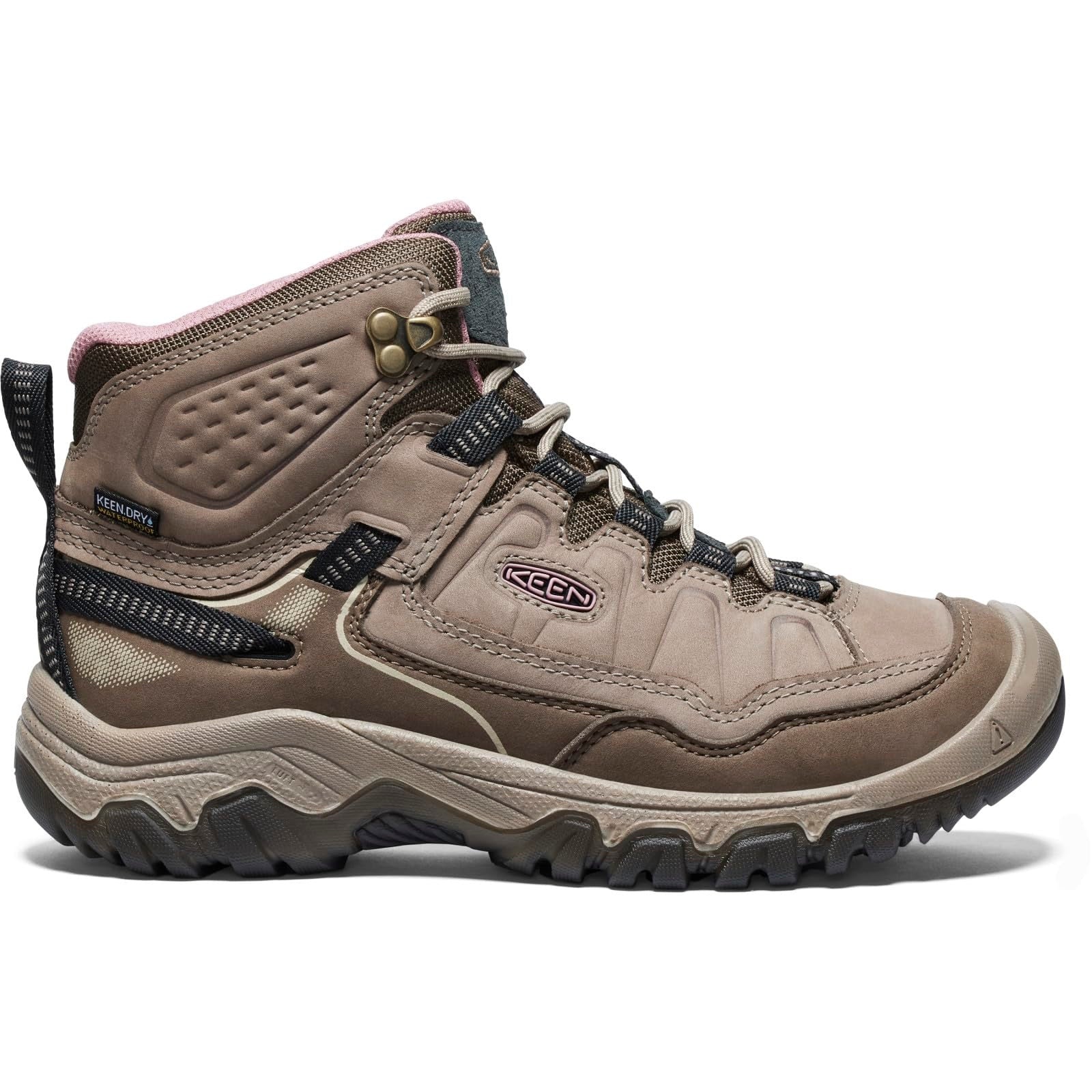 Keen Women Targhee IV Waterproof Hiking Boot Brindle/Nostalgia Rose - 12