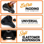 Bikeroo Comfort Bike Saddle Memory Foam Black