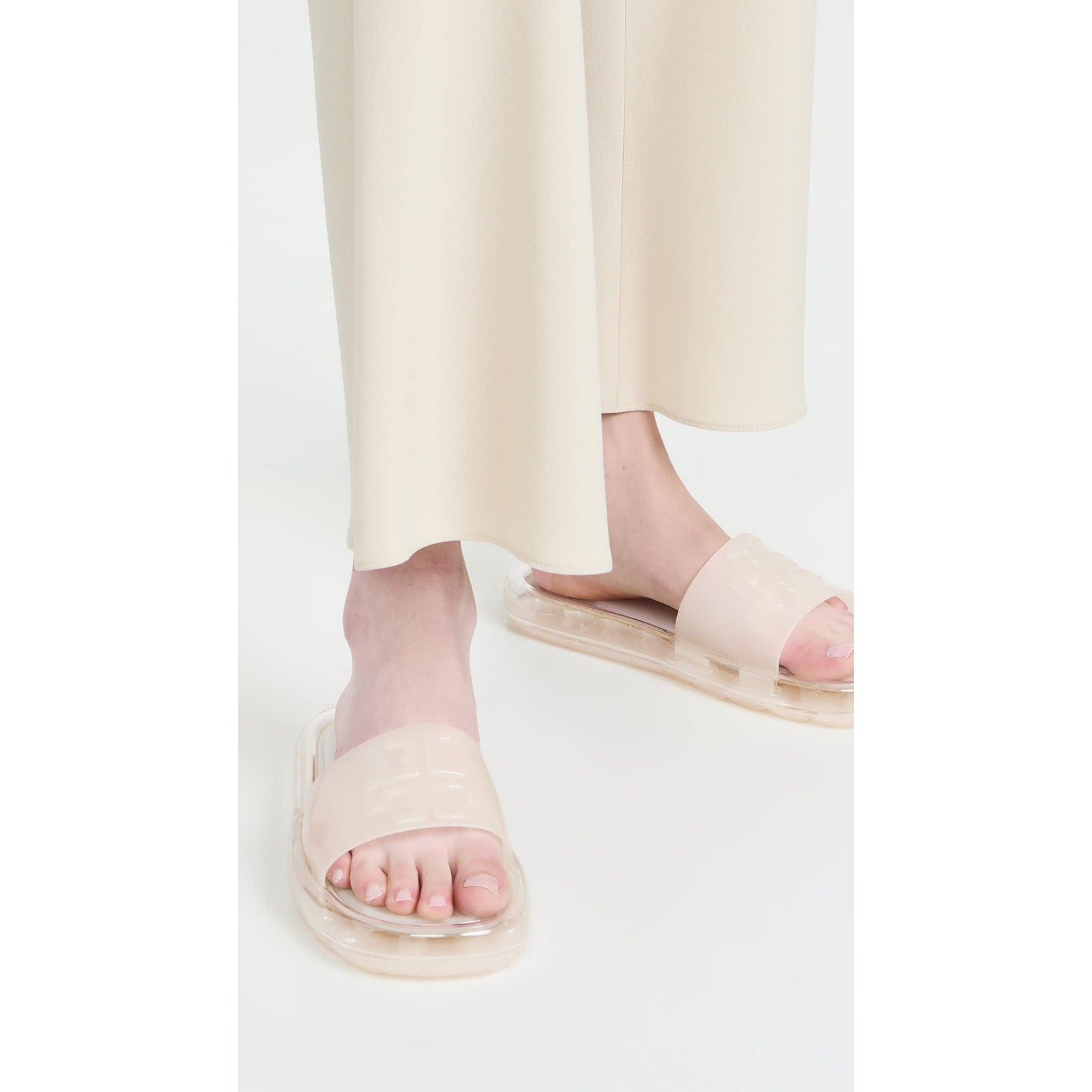 Tory Burch Women Bubble Jelly Slides Ivory Off White Size 7 M