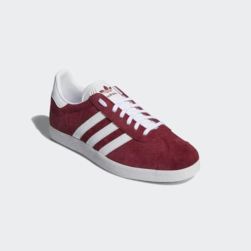 Adidas Men Gazelle Sneaker Burgundy/White/Gold Metallic Size 13