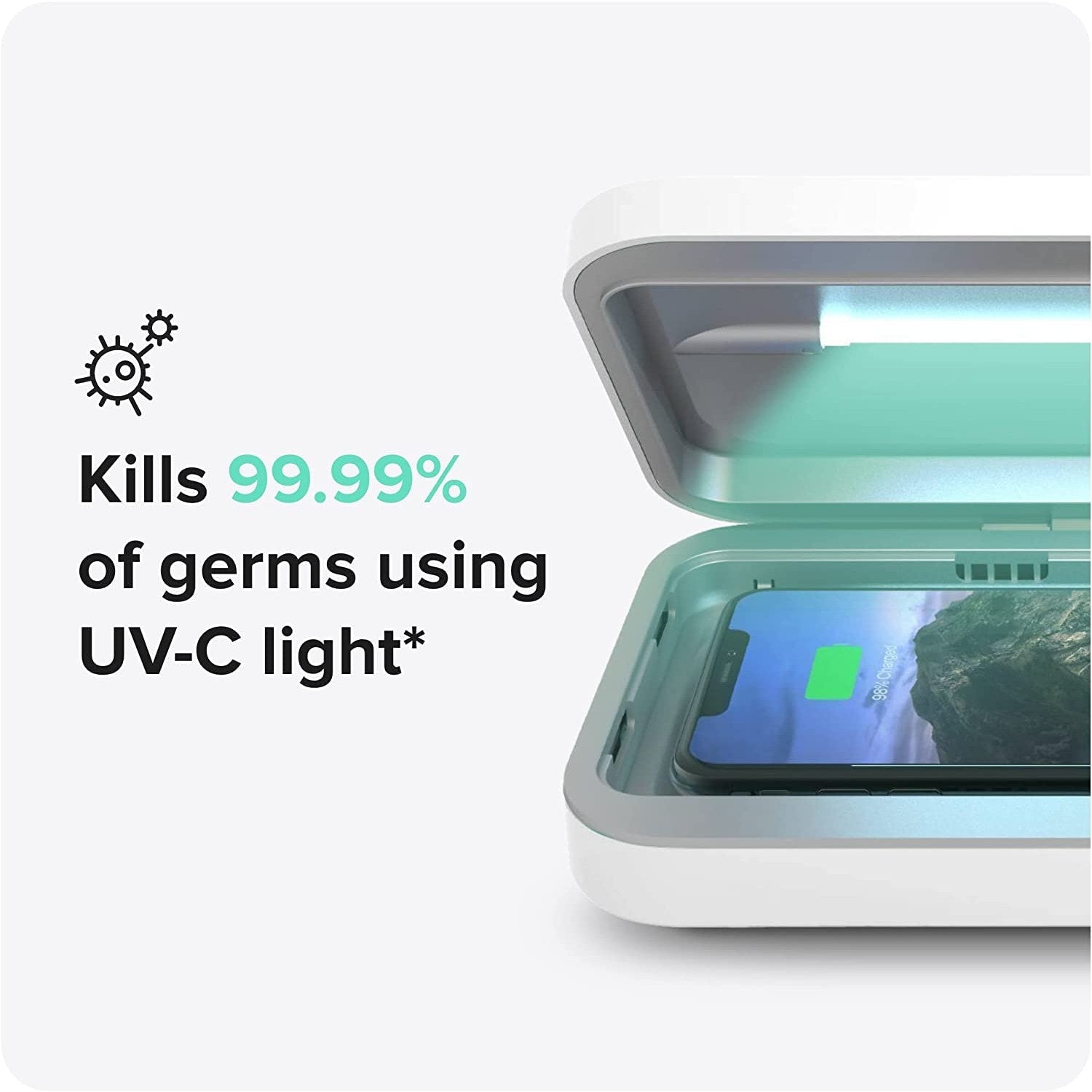 PhoneSoap 3 UV Cell Phone Sanitizer & Dual Charger Box White